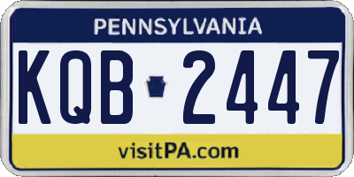 PA license plate KQB2447