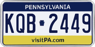 PA license plate KQB2449