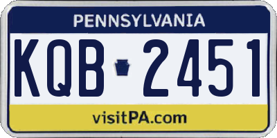 PA license plate KQB2451