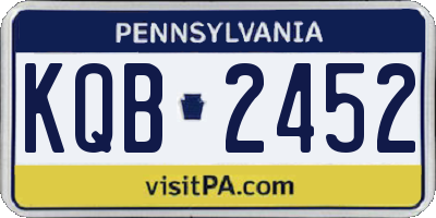 PA license plate KQB2452