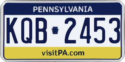 PA license plate KQB2453