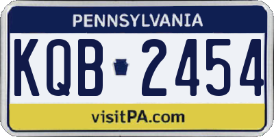 PA license plate KQB2454