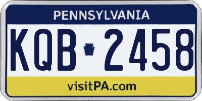 PA license plate KQB2458