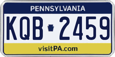 PA license plate KQB2459