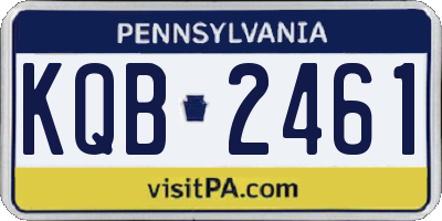 PA license plate KQB2461