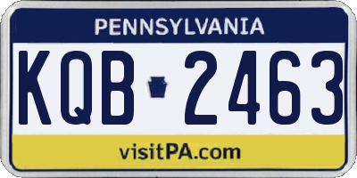 PA license plate KQB2463
