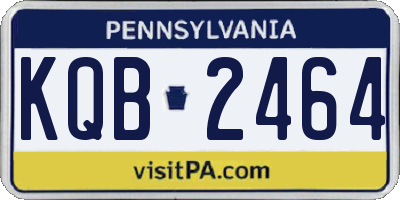 PA license plate KQB2464