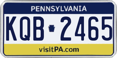 PA license plate KQB2465