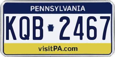 PA license plate KQB2467