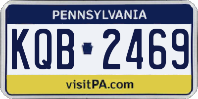 PA license plate KQB2469
