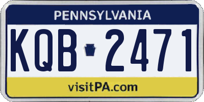 PA license plate KQB2471