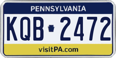 PA license plate KQB2472