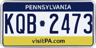 PA license plate KQB2473