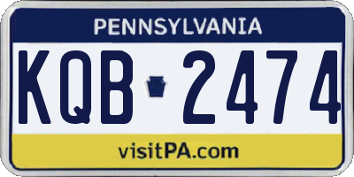 PA license plate KQB2474