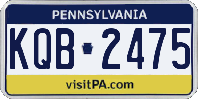 PA license plate KQB2475