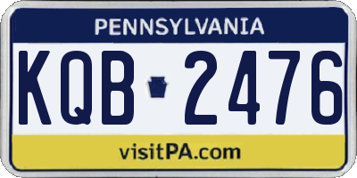 PA license plate KQB2476
