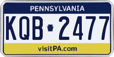 PA license plate KQB2477