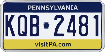 PA license plate KQB2481