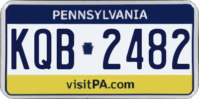 PA license plate KQB2482