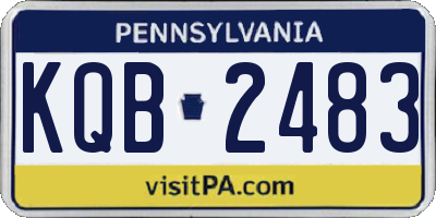 PA license plate KQB2483