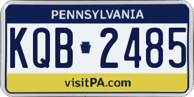PA license plate KQB2485