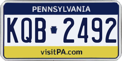 PA license plate KQB2492