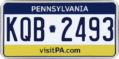 PA license plate KQB2493