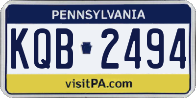 PA license plate KQB2494
