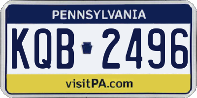 PA license plate KQB2496