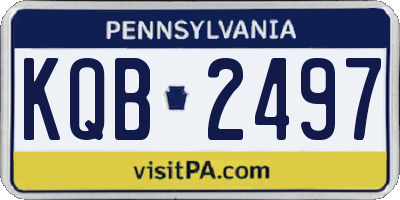PA license plate KQB2497