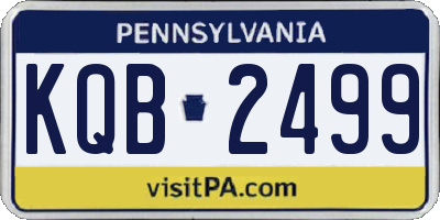 PA license plate KQB2499