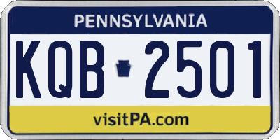 PA license plate KQB2501