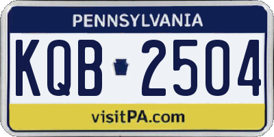 PA license plate KQB2504