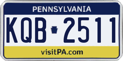 PA license plate KQB2511