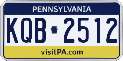 PA license plate KQB2512