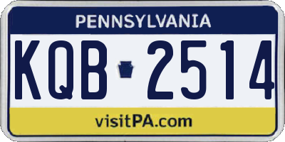 PA license plate KQB2514
