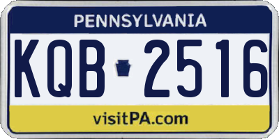 PA license plate KQB2516