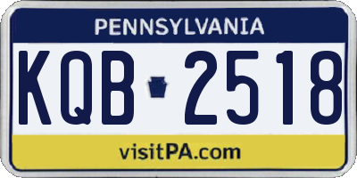 PA license plate KQB2518