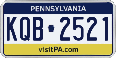 PA license plate KQB2521