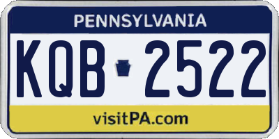 PA license plate KQB2522