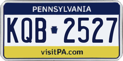 PA license plate KQB2527