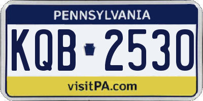 PA license plate KQB2530