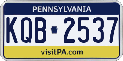 PA license plate KQB2537