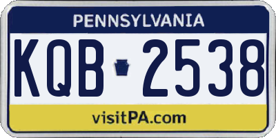 PA license plate KQB2538