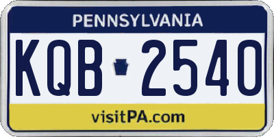 PA license plate KQB2540