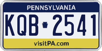 PA license plate KQB2541