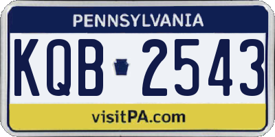 PA license plate KQB2543