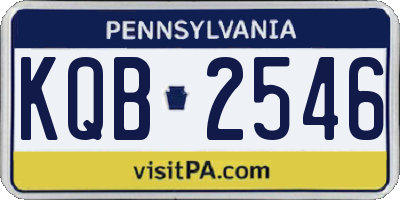 PA license plate KQB2546