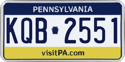 PA license plate KQB2551