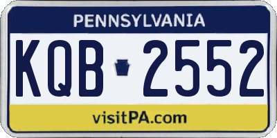 PA license plate KQB2552